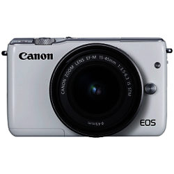 Canon EOS M10 Compact System Camera with EF-M 15-45mm f/3.5-6.3 IS STM Wide Angle Zoom Lens, HD 1080p, 18MP, NFC, Wi-Fi, 3 Touch Screen White